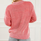 Striped Print Ribbed Trim Round Neck Sweater