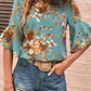 Flare Sleeve Floral Blouse