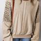 Knit Crochet Exposed Seam Ribbed Trim Sweatshirt