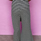 Stripe Lace-up Waist Casual Flared Pants