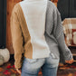 Colorblock Textured Drop Shoulder Sweater