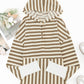Striped Contrast Thumbhole Oversized Hoodie