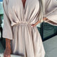 V-Neck Long Sleeve Waistband Dress