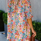 Boho Floral Printed Flutter Sleeve Dress