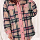 Fuzzy Plaid Corduroy Patchwork Shacket