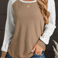 Lace Crochet Patch Long Sleeve Textured Top