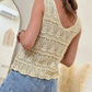 V Neck Textured Hollow-out Sweater Vest