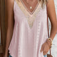 Lace Crochet Splicing V Neck Loose Fit Tank Top