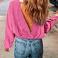 Acid Wash V-shape Open Back Sweatshirt