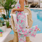 Floral Print Knotted High Waist Sleeveless Jumpsuit