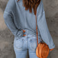 Waffle Knit Loose Long Sleeve Top
