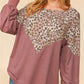 Leopard Animal Print Patchwork Top