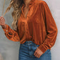 Frilled Collar Velvet Shirt