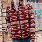Western Aztec Print Zipped Jacket