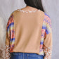 Western Print Patchwork Long Sleeve Tee