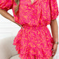 Abstract Print Puff Short Sleeve Ruffled Mini Dress