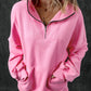 Zip-up Stand Neck Kangaroo Pocket Sweatshirt