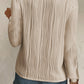 Textured Wavy Round Neck Long Sleeve Top