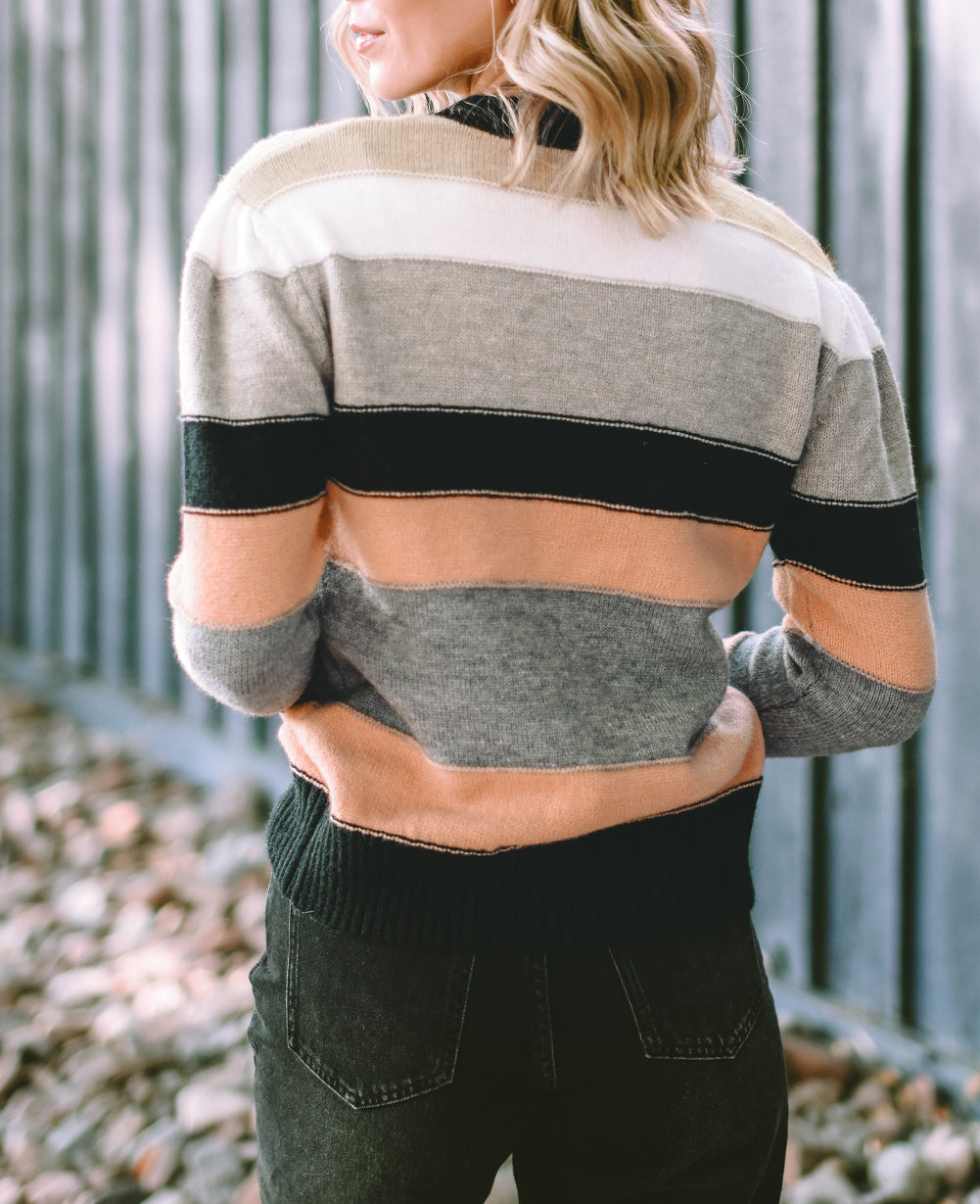 Striped Color Block Casual Sweater