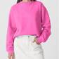 Plain Drop Shoulder Crewneck Pullover Sweatshirt