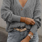 Plus Size Knitted Hollow out Button up Cardigan