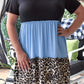 Colorblock Leopard Patchwork T Shirt Plus Size Dress