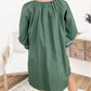 Tie Neck Boho Floral Pattern Puff Sleeve Shift Dress