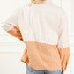 Two Toned Colorblock Cord Chambray Flap Pockets Jacket