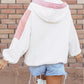 Colorblock Patchwork Half Zip Oversized Sherpa Hoodie