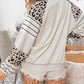 Leopard Striped Raglan Sleeve Pullover