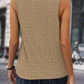 Lattice Textured Split Neck Tank Top