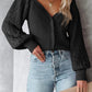 Pearl Embellished Puff Sleeve V Neck Cardigan