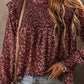 Floral Smocked Ruffle Long Sleeve Blouse