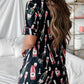 Champagne Print Silky Short Sleeve Pajamas Set