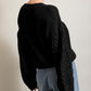 Cable Knit Sleeve Drop Shoulder Sweater