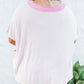 Color Block Ribbed Knit V Neck Plus Size T Shirt