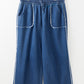 Washed Denim Chambray Loose Plus Size Pants