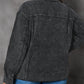 Plus Size Flap Pocket Raw Edge Corduroy Jacket