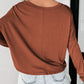 Loose V Neck Dropped Long Sleeve Top
