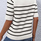 Stripe Striped Half Sleeve Knitted Tee