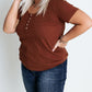 Plus Size Ribbed Knit Henley Tee