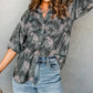 Wild Cheetah Print Half Sleeve Shirt