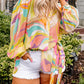 Plus Size Abstract Print Loose Tunic Shirt