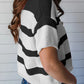 Stripe Dropped Short Sleeve Lightweight Knitted Top