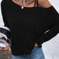 Asymmetric Strappy Cold Shoulder Long Sleeve Top