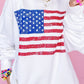 American Flag Graphic Drop Shoulder Loose Sweatshirt
