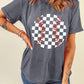 Vintage Checkered Baseball Graphic Tee