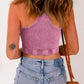 Ribbed Mineral Wash Racerback Cropped Tank Top