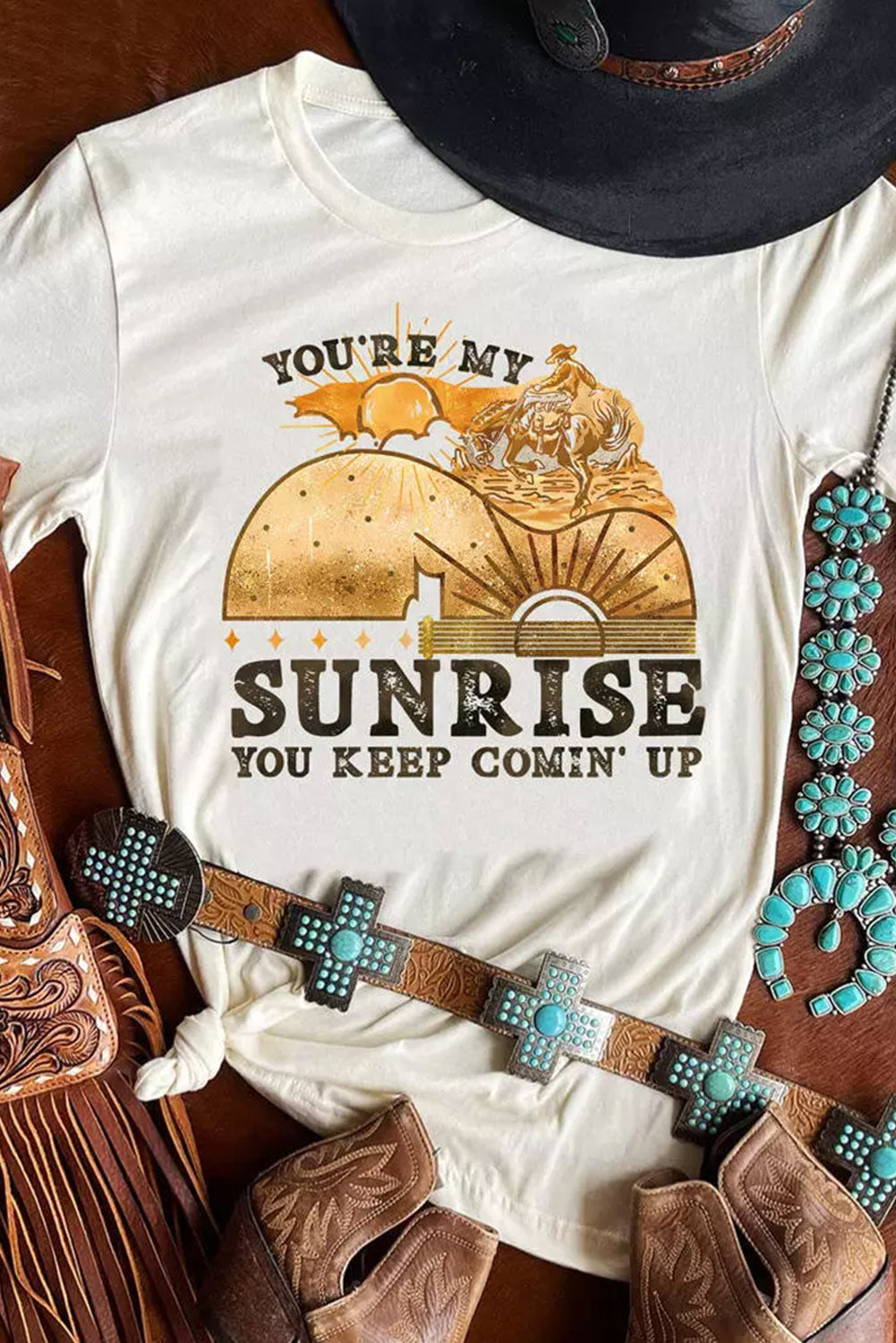 Youre My Sunrise Graphic Western Fashion Tee