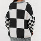 Checkered Print Drop Shoulder Sweater